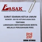 SURAT EDARAN - LARANGAN MENYAMPAIKAN BERITA MELALUI PERUSAHAAN PERS 8 SURAT EDARAN – LARANGAN MENYAMPAIKAN BERITA MELALUI PERUSAHAAN PERS